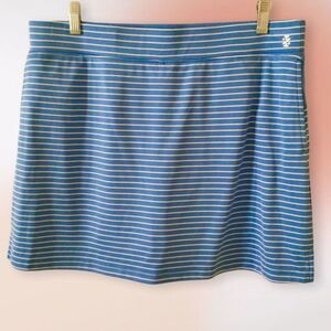 Izod Blue And White Striped Golf‎ Skort With Pockets Size L NWOT